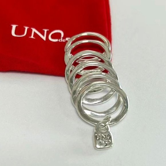 UNO de 50  Jewelry  Uno De 5 Ring Prisoner Ring Women Vintage Silver 